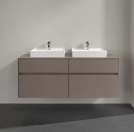 Тумба під раковину Villeroy & Boch Collaro 140х50 см із підсвічуванням ДСП трюфель сірий C076B0VG