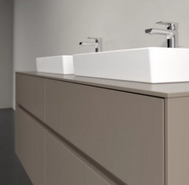 Тумба під раковину Villeroy & Boch Collaro 140х50 см із підсвічуванням ДСП трюфель сірий C076B0VG