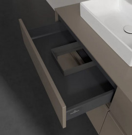 Тумба під раковину Villeroy & Boch Collaro 140х50 см із підсвічуванням ДСП трюфель сірий C076B0VG