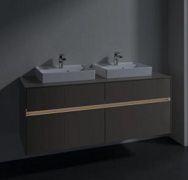 Тумба під раковину Villeroy & Boch Collaro 140х50 см із підсвічуванням ДСП трюфель сірий C076B0VG