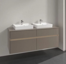 Тумба під раковину Villeroy & Boch Collaro 140х50 см із підсвічуванням ДСП трюфель сірий C076B0VG