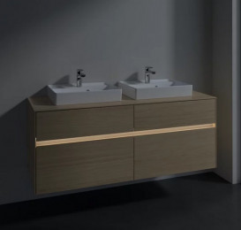 Тумба под раковину Villeroy & Boch Collaro 140х50 см с подсветкой ДСП северный дуб C076B0VJ