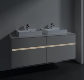Тумба под раковину Villeroy & Boch Collaro 140х50 см с подсветкой ДСП мягкий серый C076B0VK