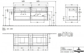 Тумба под раковину Villeroy & Boch Collaro 140х50 см с подсветкой ДСП мягкий серый C076B0VK
