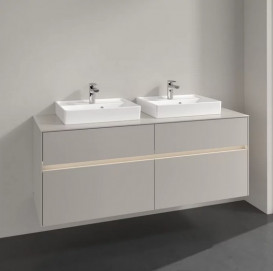 Тумба под раковину Villeroy & Boch Collaro 140х50 см с подсветкой ДСП мягкий серый C076B0VK