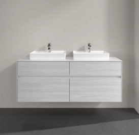 Тумба під раковину Villeroy & Boch Collaro 140х50 см із підсвічуванням ДСП біле дерево C076B0E8