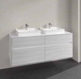 Тумба під раковину Villeroy & Boch Collaro 140х50 см із підсвічуванням ДСП біле дерево C076B0E8