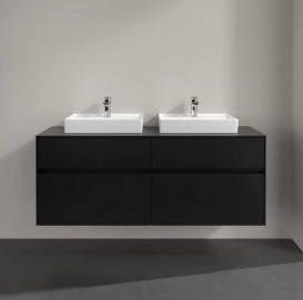 Тумба под раковину Villeroy & Boch Collaro 140х50 см с подсветкой МДФ черный матовый лак C076B0PD