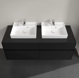 Тумба под раковину Villeroy & Boch Collaro 140х50 см с подсветкой МДФ черный матовый лак C076B0PD