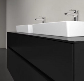 Тумба под раковину Villeroy & Boch Collaro 140х50 см с подсветкой МДФ черный матовый лак C076B0PD