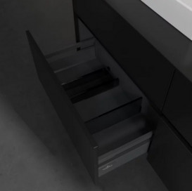 Тумба под раковину Villeroy & Boch Collaro 140х50 см с подсветкой МДФ черный матовый лак C076B0PD