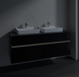 Тумба под раковину Villeroy & Boch Collaro 140х50 см с подсветкой МДФ черный матовый лак C076B0PD