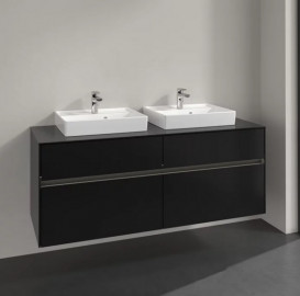 Тумба под раковину Villeroy & Boch Collaro 140х50 см с подсветкой МДФ черный матовый лак C076B0PD