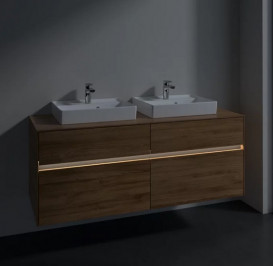 Тумба под раковину Villeroy & Boch Collaro 140х50 см с подсветкой ДСП дуб канзас C076B0RH
