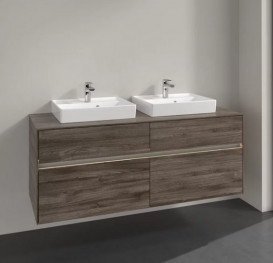 Тумба под раковину Villeroy & Boch Collaro 140х50 см с подсветкой ДСП каменный дуб C076B0RK