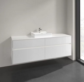 Тумба под раковину Villeroy & Boch Collaro 160х50 см с подсветкой МДФ глянцевый белый C077B0DH