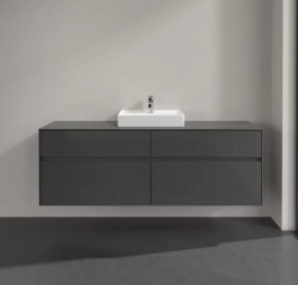 Тумба під раковину Villeroy & Boch Collaro 160х50 см із підсвічуванням МДФ глянсовий сірий C077B0FP