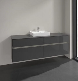 Тумба під раковину Villeroy & Boch Collaro 160х50 см із підсвічуванням МДФ глянсовий сірий C077B0FP