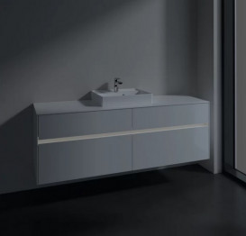 Тумба під раковину Villeroy & Boch Collaro 160х50 см із підсвічуванням ДСП матовий білий C077B0MS