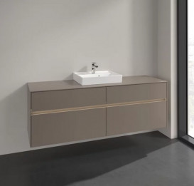 Тумба под раковину Villeroy & Boch Collaro 160х50 см с подсветкой ДСП трюфель серый C077B0VG