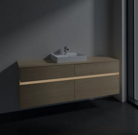 Тумба під раковину Villeroy & Boch Collaro 160х50 см із підсвічуванням ДСП північний дуб C077B0VJ