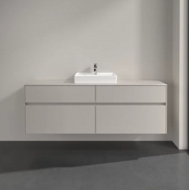 Тумба под раковину Villeroy & Boch Collaro 160х50 см с подсветкой ДСП мягкий серый C077B0VK