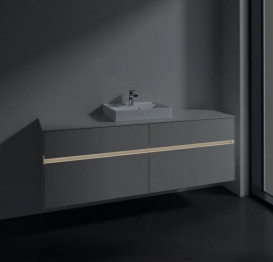 Тумба под раковину Villeroy & Boch Collaro 160х50 см с подсветкой ДСП мягкий серый C077B0VK