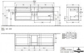 Тумба под раковину Villeroy & Boch Collaro 160х50 см с подсветкой ДСП мягкий серый C077B0VK