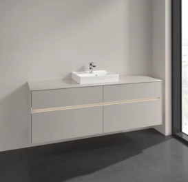 Тумба под раковину Villeroy & Boch Collaro 160х50 см с подсветкой ДСП мягкий серый C077B0VK