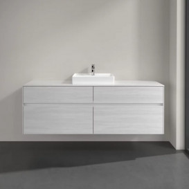 Тумба під раковину Villeroy & Boch Collaro 160х50 см із підсвічуванням ДСП біле дерево C077B0E8