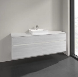 Тумба під раковину Villeroy & Boch Collaro 160х50 см із підсвічуванням ДСП біле дерево C077B0E8