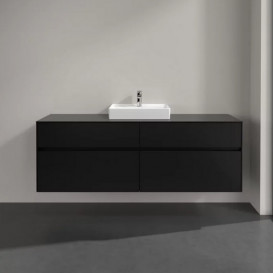 Тумба під раковину Villeroy & Boch Collaro 160х50 см із підсвічуванням МДФ чорний матовий лак C077B0PD