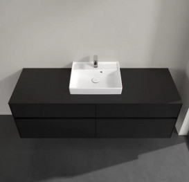 Тумба під раковину Villeroy & Boch Collaro 160х50 см із підсвічуванням МДФ чорний матовий лак C077B0PD