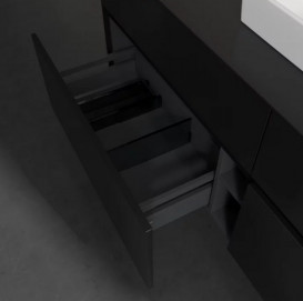 Тумба під раковину Villeroy & Boch Collaro 160х50 см із підсвічуванням МДФ чорний матовий лак C077B0PD