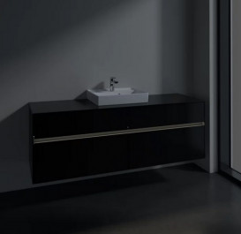 Тумба під раковину Villeroy & Boch Collaro 160х50 см із підсвічуванням МДФ чорний матовий лак C077B0PD