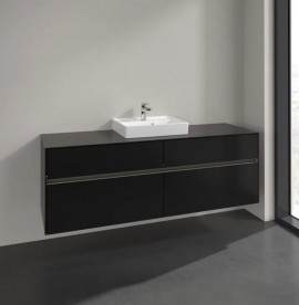 Тумба під раковину Villeroy & Boch Collaro 160х50 см із підсвічуванням МДФ чорний матовий лак C077B0PD