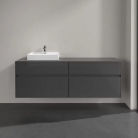 Тумба під раковину Villeroy & Boch Collaro 160х50 см із підсвічуванням МДФ глянсовий сірий C078B0FP