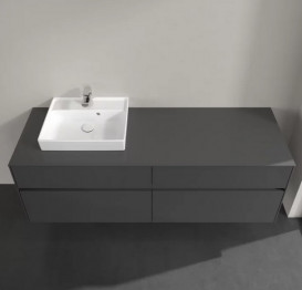 Тумба під раковину Villeroy & Boch Collaro 160х50 см із підсвічуванням МДФ глянсовий сірий C078B0FP