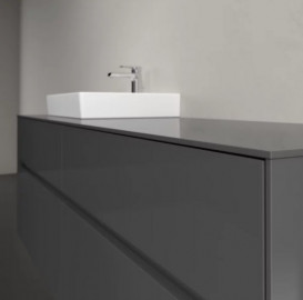 Тумба під раковину Villeroy & Boch Collaro 160х50 см із підсвічуванням МДФ глянсовий сірий C078B0FP