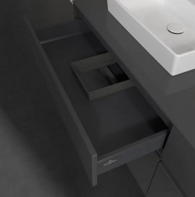 Тумба під раковину Villeroy & Boch Collaro 160х50 см із підсвічуванням МДФ глянсовий сірий C078B0FP