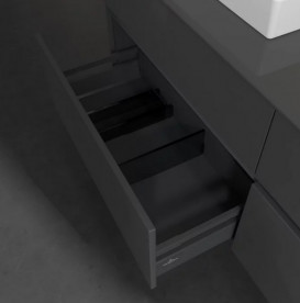 Тумба під раковину Villeroy & Boch Collaro 160х50 см із підсвічуванням МДФ глянсовий сірий C078B0FP