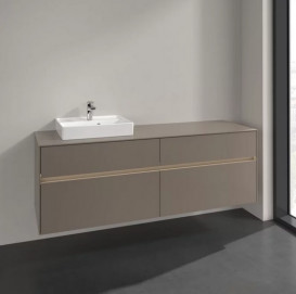 Тумба под раковину Villeroy & Boch Collaro 160х50 см с подсветкой ДСП трюфель серый C078B0VG