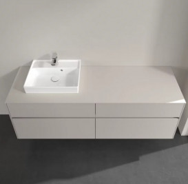 Тумба під раковину Villeroy&Boch Collaro 160х50 см з підсвічуванням ДСП м'який сірий C078B0VK