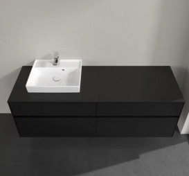 Тумба под раковину Villeroy & Boch Collaro 160х50 см с подсветкой МДФ черный матовый лак C078B0PD