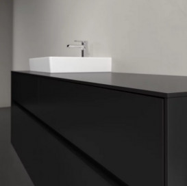 Тумба под раковину Villeroy & Boch Collaro 160х50 см с подсветкой МДФ черный матовый лак C078B0PD