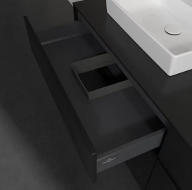 Тумба под раковину Villeroy & Boch Collaro 160х50 см с подсветкой МДФ черный матовый лак C078B0PD