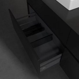 Тумба под раковину Villeroy & Boch Collaro 160х50 см с подсветкой МДФ черный матовый лак C078B0PD