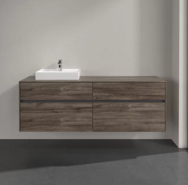 Тумба под раковину Villeroy & Boch Collaro 160х50 см с подсветкой ДСП каменный дуб C078B0RK