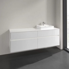 Тумба под раковину Villeroy & Boch Collaro 160х50 см с подсветкой МДФ глянцевый белый C079B0DH