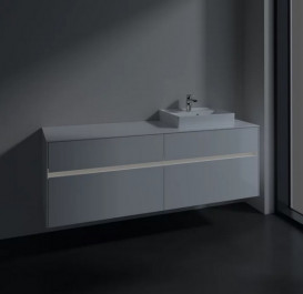 Тумба под раковину Villeroy & Boch Collaro 160х50 см с подсветкой МДФ глянцевый белый C079B0DH